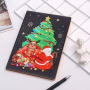 Diamantmalerei-Notizbuch – Weihnachtsbaum mit Weihnachtsmann